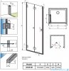 Radaway Carena DWB drzwi prysznicowe 80 lewe przejrzyste 134512-01-01NL